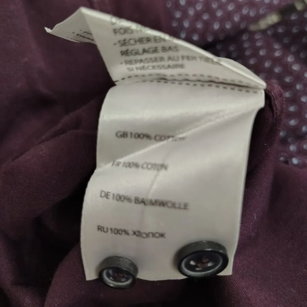 TWENTY EIGHT DEGREES Cotton Button-Down 2XL Men's Long Sleeve Purple Blue Shirt